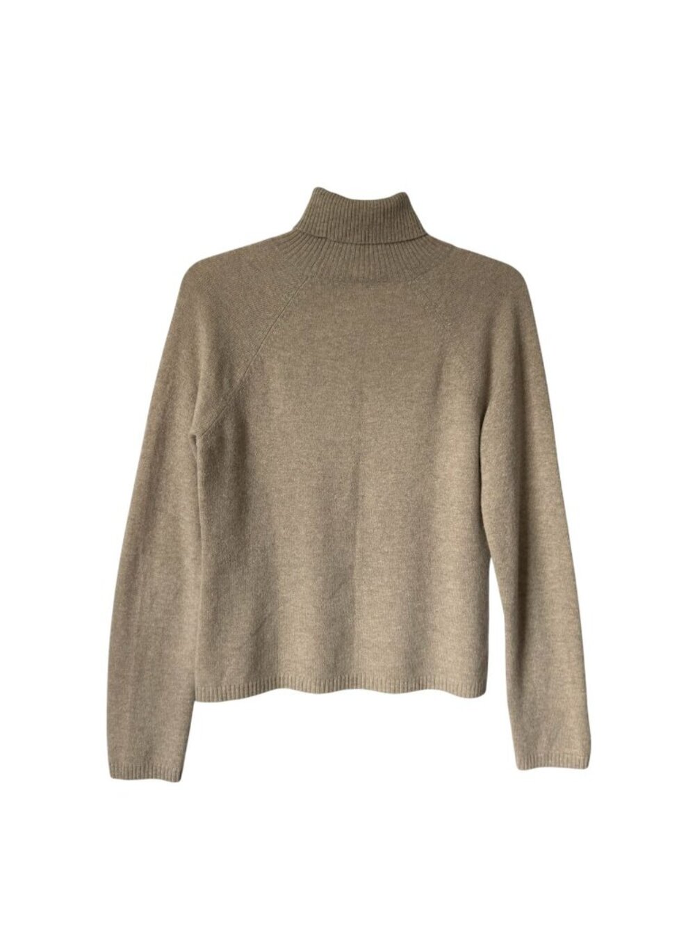 Vintage Nordstrom Cashmere Sweater Womens Size M Turtleneck Heather Oatmeal  90s - Picture 6 of 12
